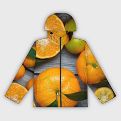 Женская ветровка Мандаринки на деревянном столе