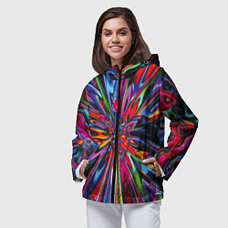 Ветровка с капюшоном женская Color pattern Impressionism, цвет: 3D-черный — фото 2