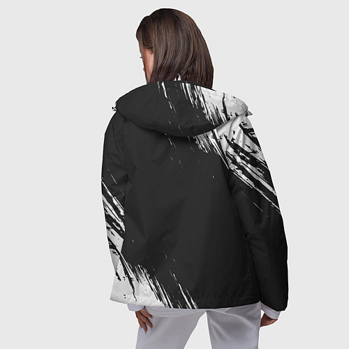 Женская ветровка СТРАХА НЕТ - СИМВОЛ ВЕЛЕСА - Краска / 3D-Белый – фото 4