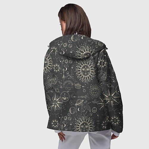 Женская ветровка Небесные тела, созвездия, солнце, космос, мистика / 3D-Белый – фото 4