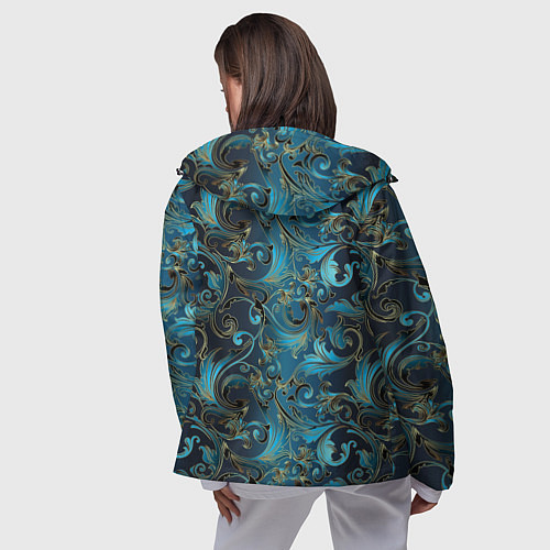Женская ветровка Blue Abstract Узоры / 3D-Черный – фото 4