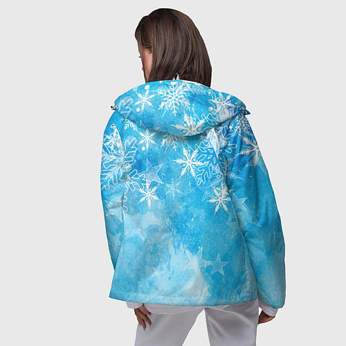 Женская ветровка Новогодние снежинки / 3D-Белый – фото 4