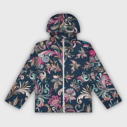 Ветровка с капюшоном женская Холодная хохлома, цвет: 3D-белый