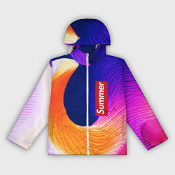 Ветровка с капюшоном женская Цветная волна Summer, цвет: 3D-белый