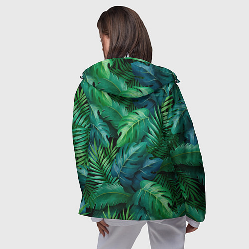 Женская ветровка Green plants pattern / 3D-Белый – фото 4