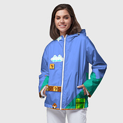 Ветровка с капюшоном женская Марио дизайн, цвет: 3D-белый — фото 2