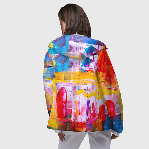 Женская ветровка Импрессионизм Лето Абстракция Impressionism Summer / 3D-Белый – фото 4