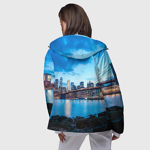 Женская ветровка Закат в мегаполисе / 3D-Белый – фото 4