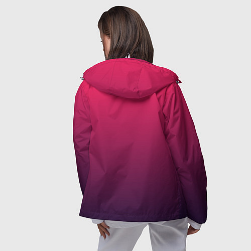 Женская ветровка RED to dark BLUE GRADIENT / 3D-Белый – фото 4