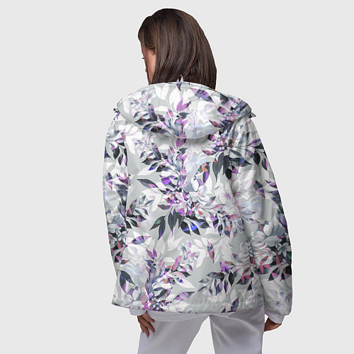 Женская ветровка Цветы Серый Букет / 3D-Белый – фото 4