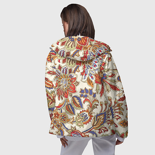 Женская ветровка Цветочный винтажный орнамент / 3D-Белый – фото 4