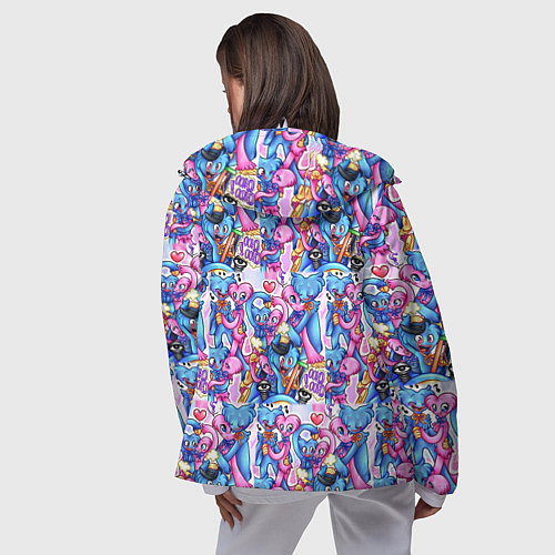 Женская ветровка POPPY PLAYTIME HAGGY WAGGY AND KISSY MISSY LOVE / 3D-Белый – фото 4