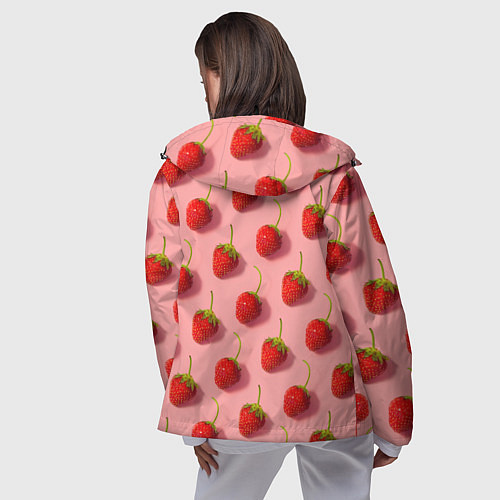 Женская ветровка Strawberry Pattern / 3D-Черный – фото 4