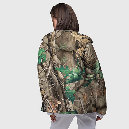 Женская ветровка КАМУФЛЯЖ ЛЕСНОЙ / 3D-Черный – фото 4
