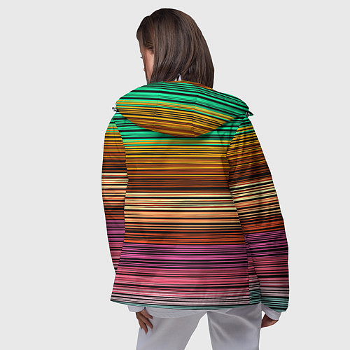 Женская ветровка Multicolored thin stripes Разноцветные полосы / 3D-Белый – фото 4