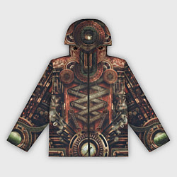 Ветровка с капюшоном женская Mechanical device in Steampunk Retro style, цвет: 3D-черный