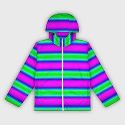 Женская ветровка Зеленый и фиолетовые яркие неоновые полосы striped