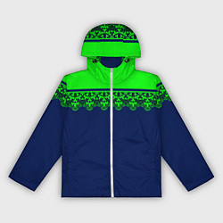 Женская ветровка Green Lace Зеленое кружево на темном синем фоне