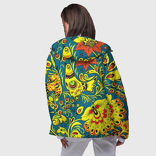 Женская ветровка Хохломская Роспись Две Птицы / 3D-Белый – фото 4