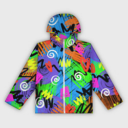 Ветровка с капюшоном женская Яркий геометрический принт, цвет: 3D-белый
