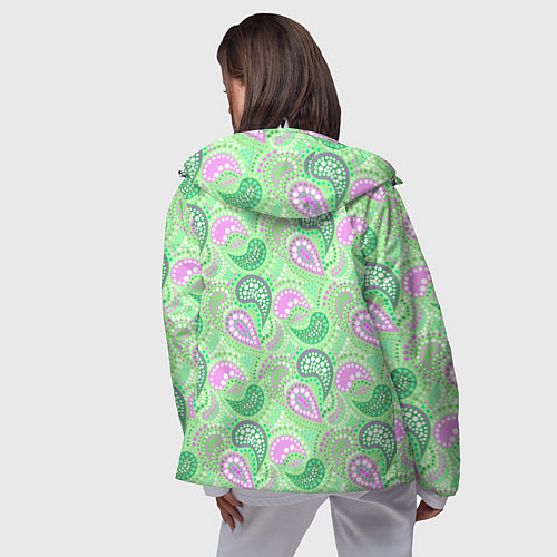 Женская ветровка Turkish cucumber green background / 3D-Белый – фото 4