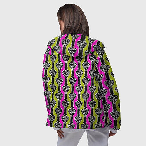 Женская ветровка Striped multicolored pattern Сердце / 3D-Черный – фото 4