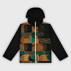 Ветровка с капюшоном женская Текстурированный абстрактный, геометрический принт, цвет: 3D-белый