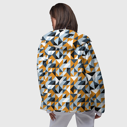 Женская ветровка Полигональный геометрический узор / 3D-Белый – фото 4