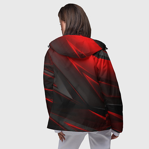 Женская ветровка Red and Black Geometry / 3D-Черный – фото 4