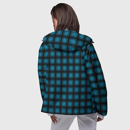 Женская ветровка Black and blue plaid / 3D-Белый – фото 4