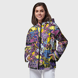Ветровка с капюшоном женская Монстры-такие монстры, цвет: 3D-черный — фото 2