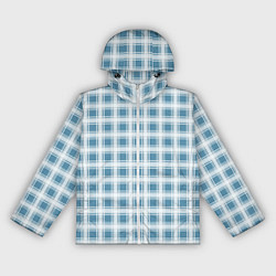 Женская ветровка Бело-голубой клетчатый узор