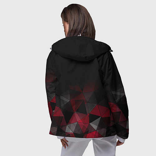 Женская ветровка Черно-красный геометрический / 3D-Белый – фото 4