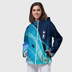 Ветровка с капюшоном женская Tottenham hotspur Абстракция, цвет: 3D-белый — фото 2