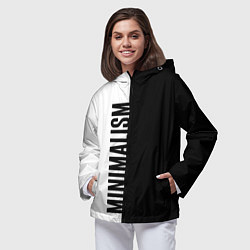 Ветровка с капюшоном женская MINIMALISM - BLACK AND WHITE, цвет: 3D-черный — фото 2