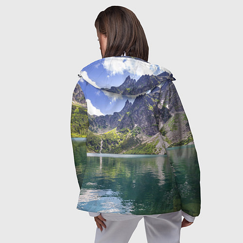 Женская ветровка Прозрачное горное озеро / 3D-Белый – фото 4