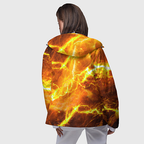 Женская ветровка Lamborghini - яркие молнии / 3D-Белый – фото 4