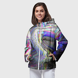 Ветровка с капюшоном женская Ликвид, цвет: 3D-белый — фото 2