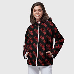 Ветровка с капюшоном женская Cult of the lamb pattern, цвет: 3D-белый — фото 2