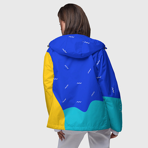 Женская ветровка Кляксы - абстракция / 3D-Черный – фото 4