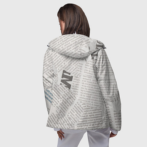 Женская ветровка Белая газета / 3D-Белый – фото 4
