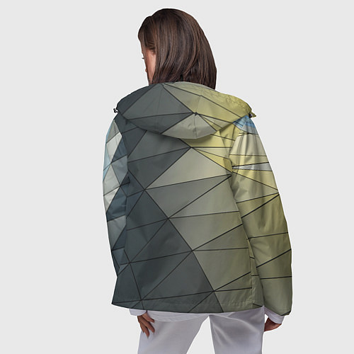 Женская ветровка Абстрактная сетка из множества фигур / 3D-Черный – фото 4