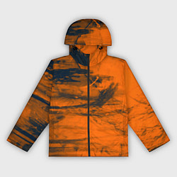 Ветровка с капюшоном женская Абстрактная оранжевая поверхность и чёрные тени, цвет: 3D-черный