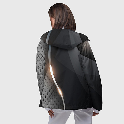 Женская ветровка Герб РФ киберпанк / 3D-Белый – фото 4