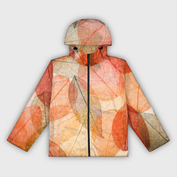 Ветровка с капюшоном женская Осенние прозрачные листья, цвет: 3D-черный