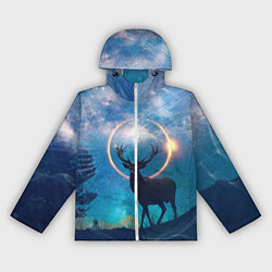 Ветровка с капюшоном женская Мистический олень, цвет: 3D-белый