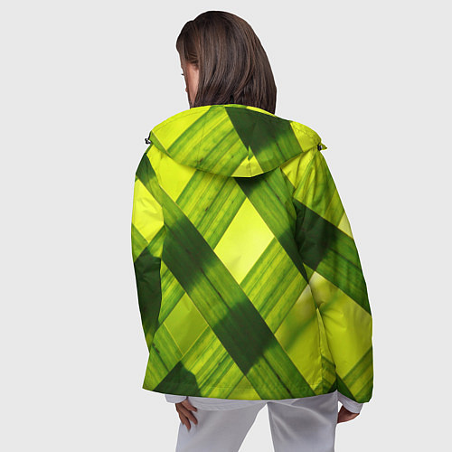 Женская ветровка Узор из натуральной травы / 3D-Черный – фото 4