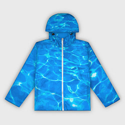 Ветровка с капюшоном женская Абстрактные волны бассейна - текстура, цвет: 3D-белый