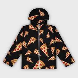 Женская ветровка Куски пиццы на черном фоне