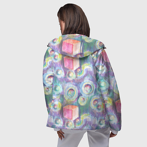 Женская ветровка Будь кубиком среди пузырей / 3D-Черный – фото 4